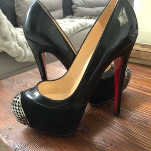 CHRISTIAN LOUBOUTIN Black Suede/Leather Steel